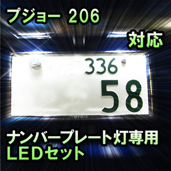 LEDナンバープレート用ランプ プジョー 206対応 2点セット